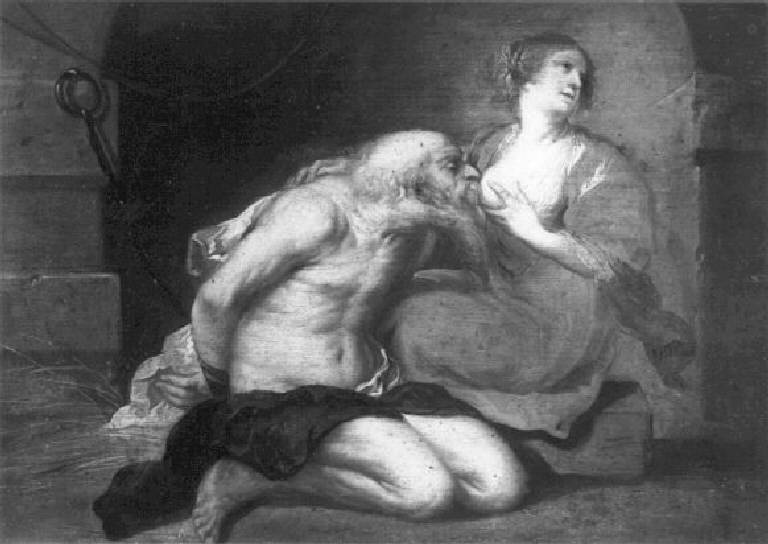 Carità romana (dipinto) di Rubens Peter Paul (scuola) (sec. XVII)