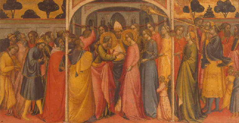 Sposalizio di Maria Vergine (scomparto di polittico, opera isolata) di Maestro di Santa Verdiana (sec. XIV)