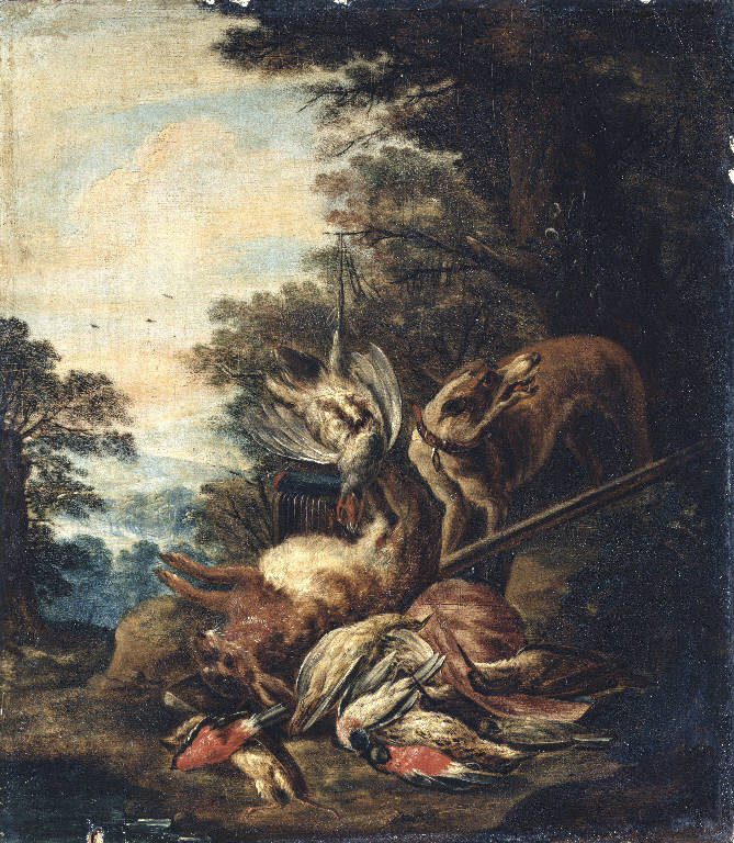 Natura morta con cacciagione (dipinto) di Gryeff Adriaen (sec. XVII)