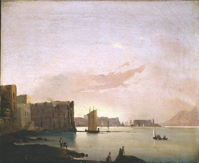 Veduta di Castel dell'Ovo a Napoli dipinto, ca 1890 - ca 1890