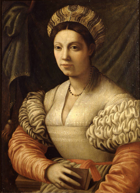 Ritratto femminile (dipinto) - ambito fiorentino (metà sec. XVI)