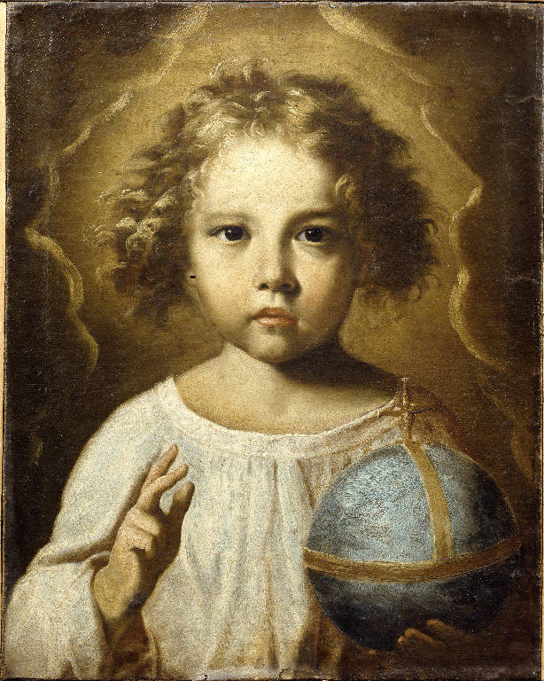 Gesù Bambino come Cristo Pantocratore (dipinto) - ambito emiliano (sec. XVII)
