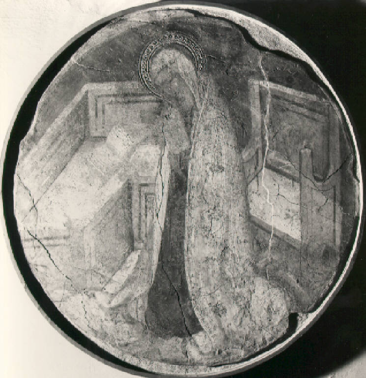 Madonna annunciata (dipinto, opera isolata) di Bembo Giovanni (cerchia) (prima metà sec. XV)
