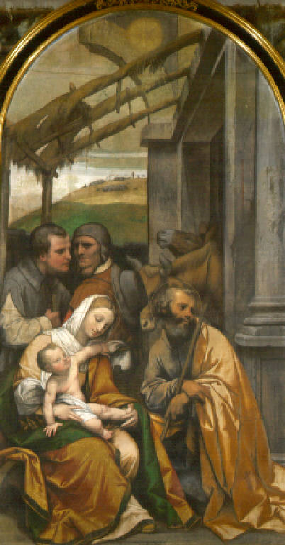 Adorazione dei pastori (dipinto, opera isolata) di Bonvicino Alessandro detto Moretto (secondo quarto sec. XVI)