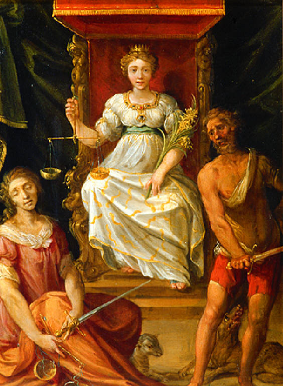 Giustizia (dipinto, opera isolata) di Cesari Giuseppe detto Cavalier d'Arpino (primo quarto sec. XVII)