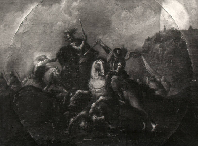 Battaglia tra cavalieri (dipinto, opera isolata) di Marini Antonio (cerchia) (secondo quarto sec. XVIII)