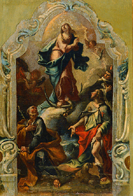 Madonna immacolata con San Giuseppe, San Rocco e San Tommaso d'Aquino (dipinto, opera isolata) - scuola bresciana (sec. XVIII)