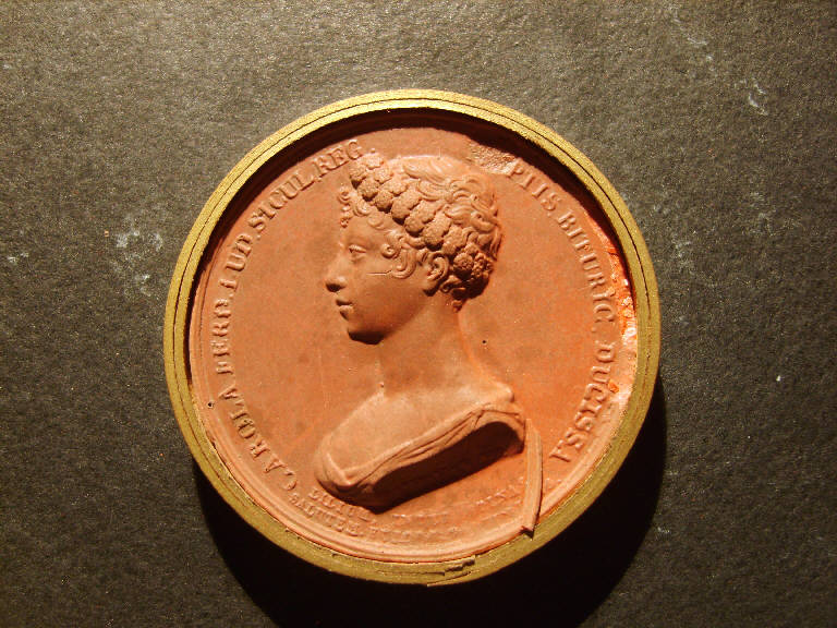 Ritratto di Carla moglie di Ferdinando di Borbone (calco, opera isolata) - ambito italiano (prima metà sec. XIX)