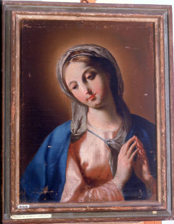 MADONNA ORANTE (dipinto) di Carloni Carlo Innocenzo (bottega) (metà sec. XVIII)