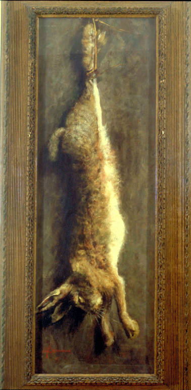 NATURA MORTA CON LEPRE (dipinto) di Cremonesi A (fine/ inizio secc. XIX/ XX)