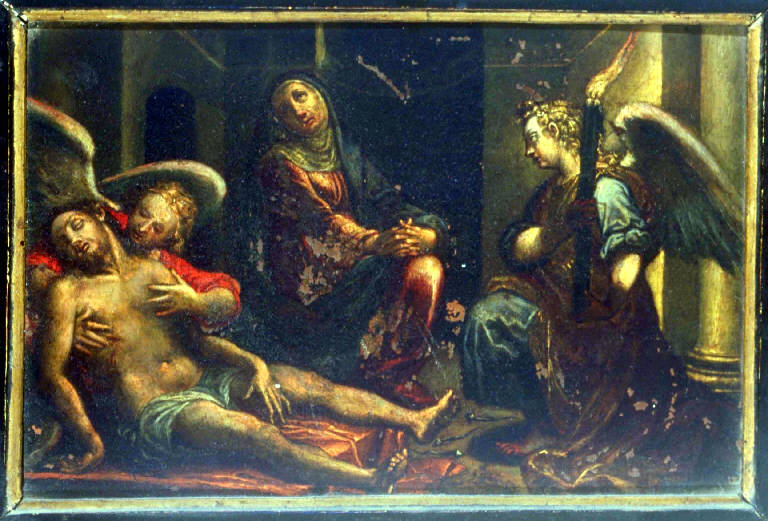 Compianto sul Cristo morto (dipinto) - ambito Italia settentrionale (fine/ inizio secc. XV/ XVI)