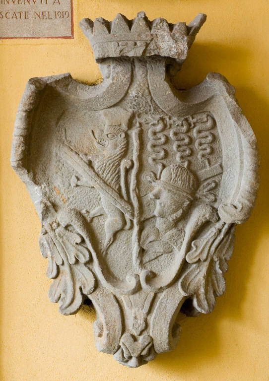 STEMMA LONGHI CAVAZZI DELLA SOMAGLIA (scultura) - ambito lombardo (fine/ inizio secc. XVII/ XVIII)