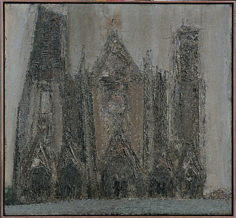 Bourges France, Veduta di cattedrale (dipinto, opera isolata) di Congdon Grosvenor, William - ambito statunitense Action Painting (sec. XX)
