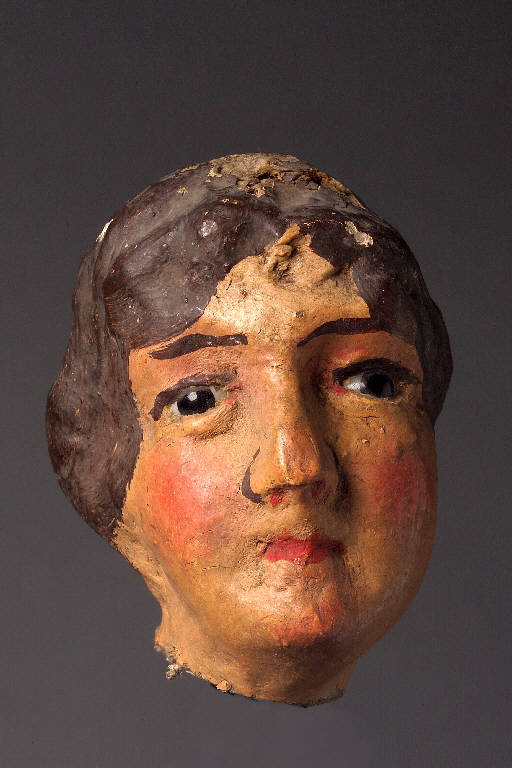 Figura femminile (testa di statuetta da presepio, insieme) - manifattura ligure (sec. XIX)