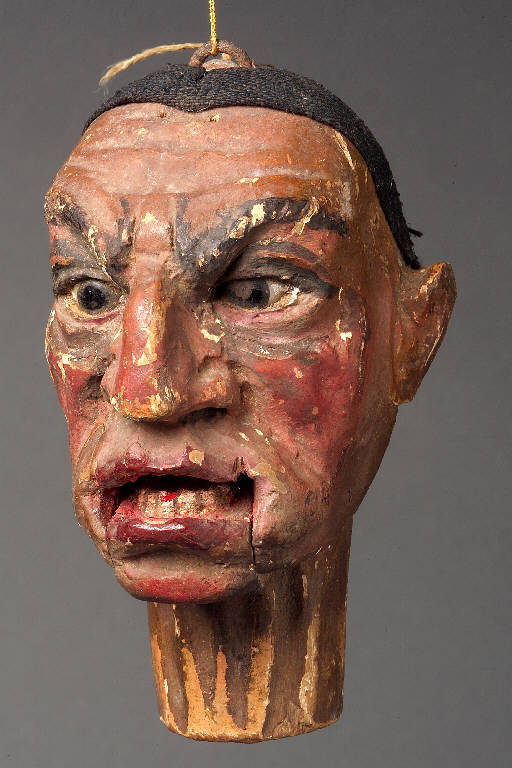 Figura maschile (testa di marionetta, insieme) - manifattura piemontese (fine sec. XIX)