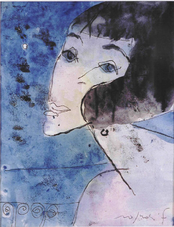 Volto di donna, Ritratto femminile (dipinto, opera isolata) di Rognoni Franco (sec. XX)
