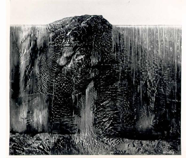 Piccola cascata, Cascata (dipinto, opera isolata) di Mulas Franco (ultimo quarto sec. XX)