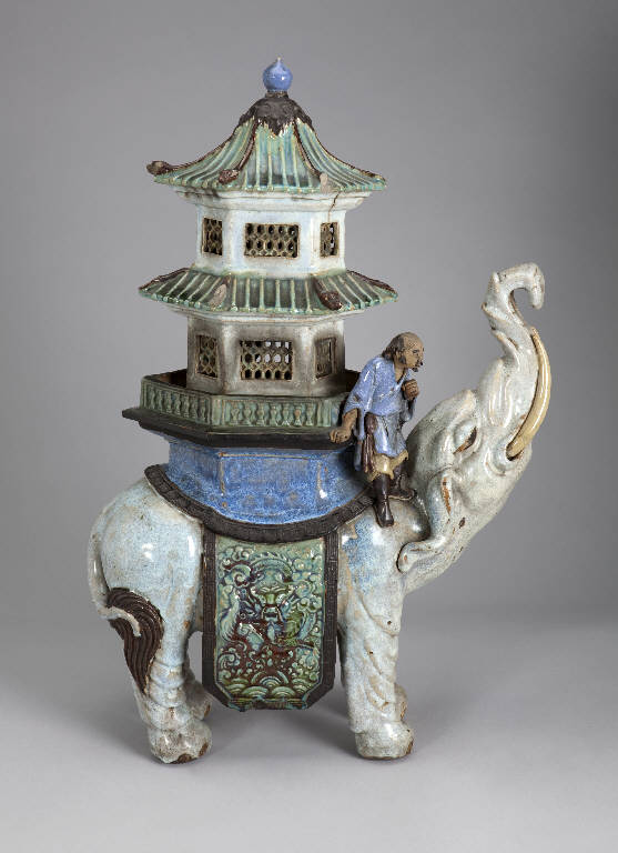 Elefante, Saggio cinese, Padiglione (scultura) - manifattura giapponese (sec. XIX)
