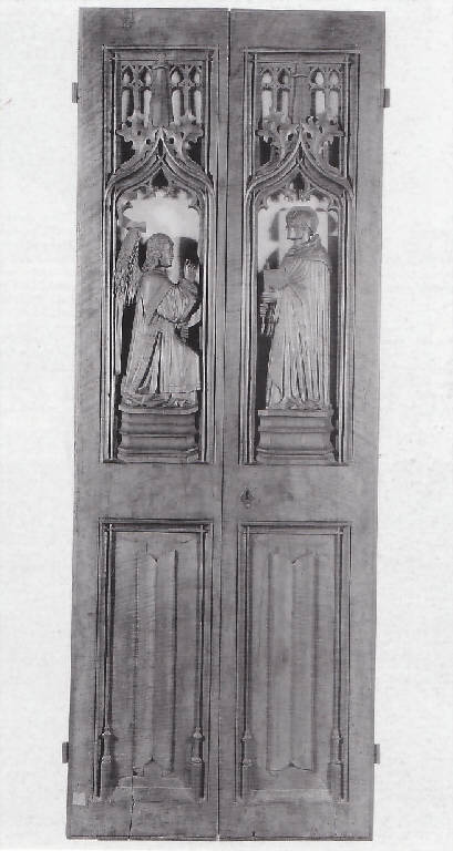 Arcangelo Gabriele e San Pietro Martire (porta - a due battenti) - bottega aostana (fine sec. XIX)