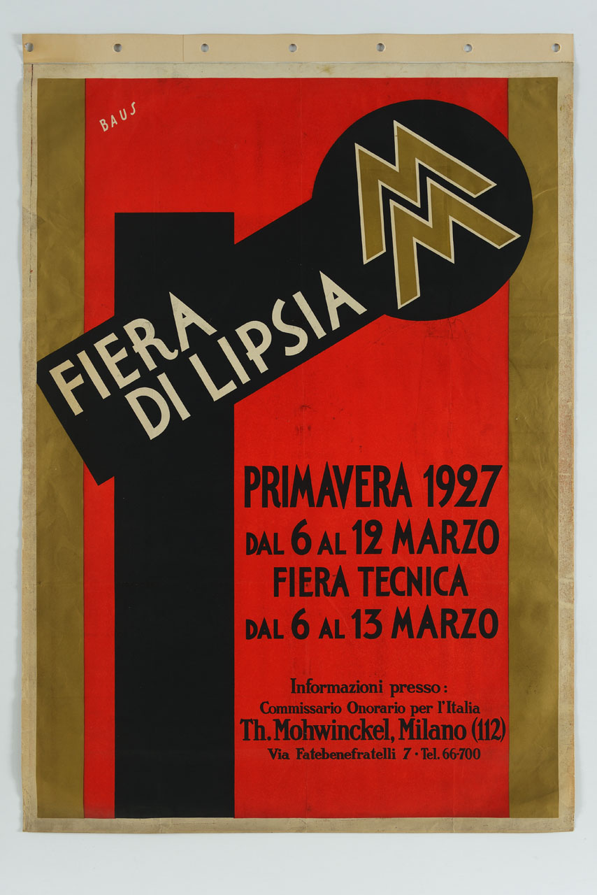 composizione astratta con logo della Fiera di Lipsia (manifesto) di Baus Georg (sec. XX)