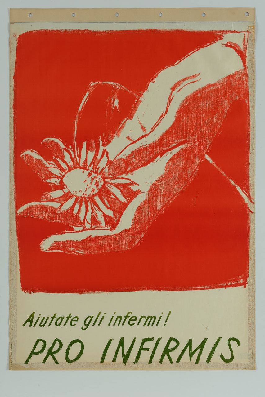 mano sorregge una margherita (manifesto) di Carigiet Alois (sec. XX)