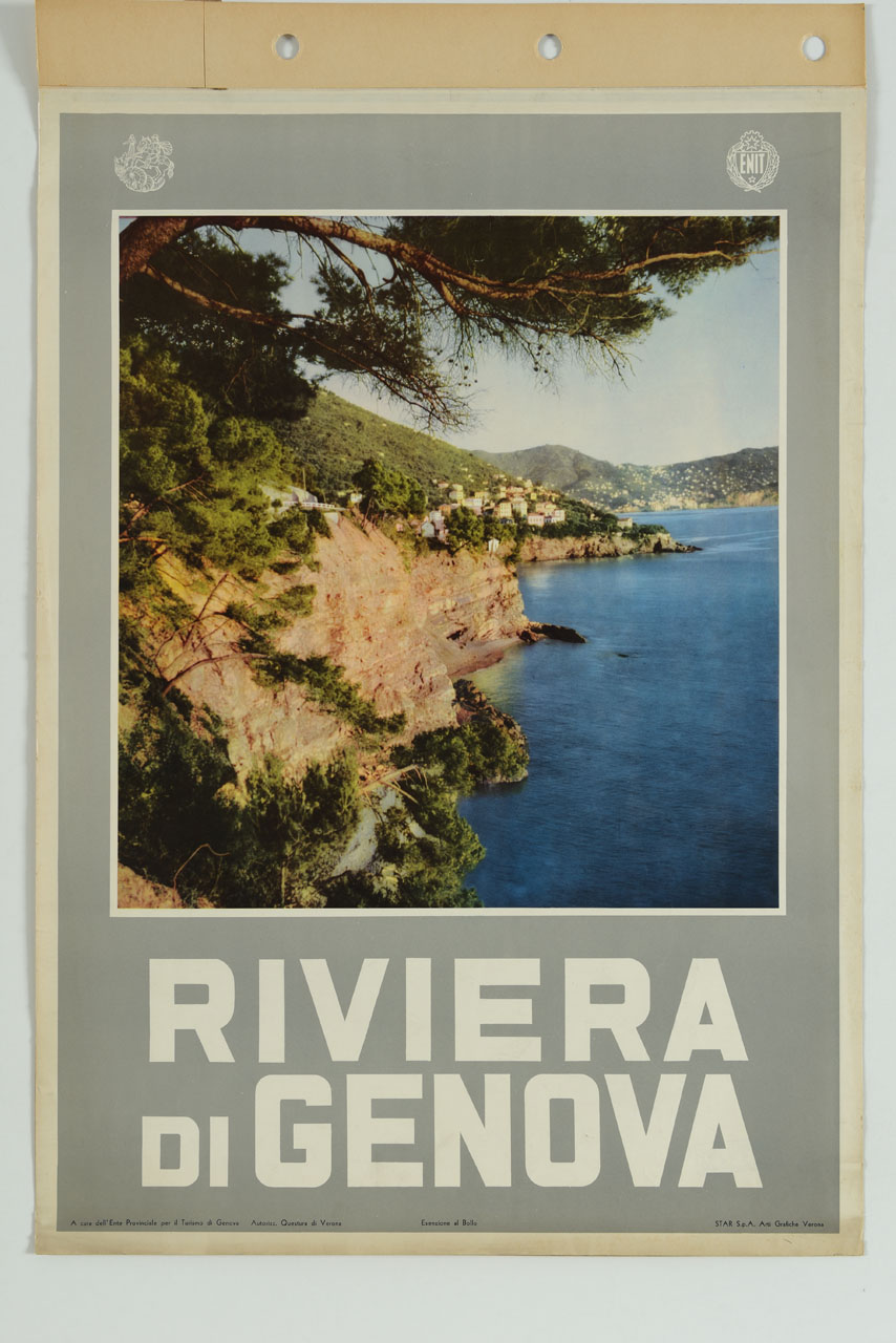 veduta della Riviera di Genova (manifesto) - ambito italiano (sec. XX)