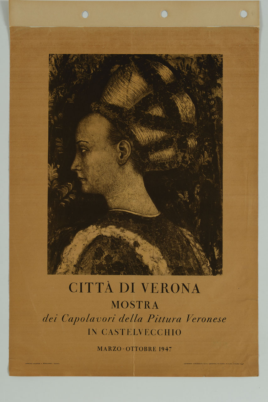 particolare dell'affresco con San Giorgio e la principessa di Pisanello nella chiesa di Sant'Anastasia (manifesto) - ambito italiano (sec. XX)