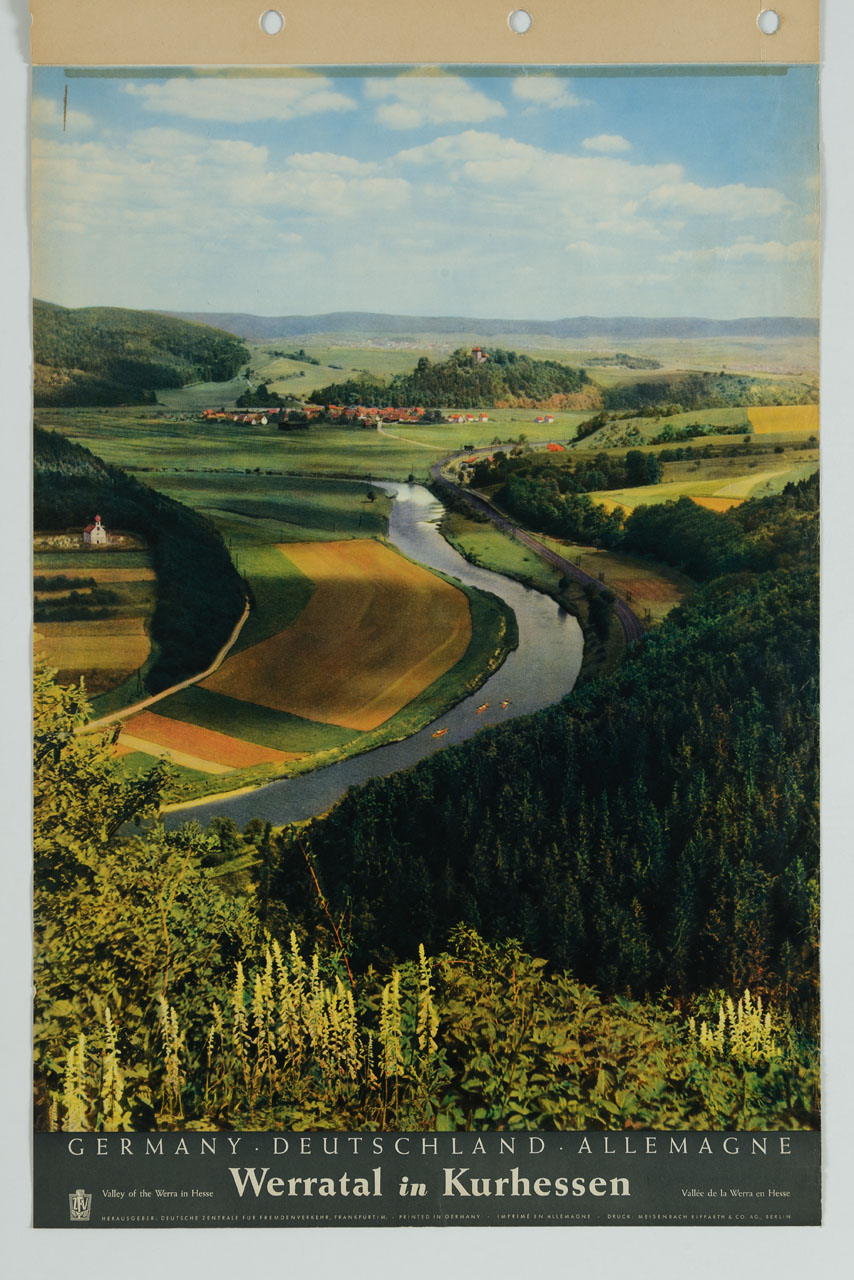veduta della valle del fiume Werra in Assia (manifesto) - ambito tedesco (sec. XX)