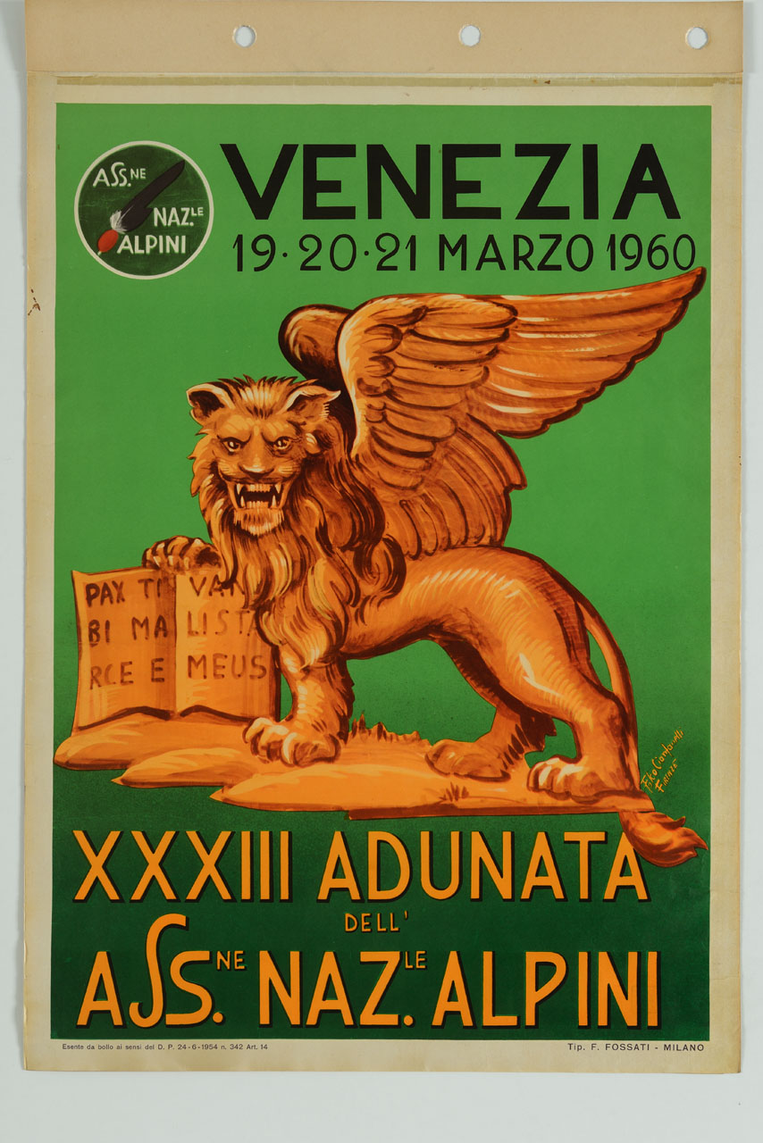 leone di san Marco della città di Venezia (manifesto) di Cianfanelli Folco (sec. XX)