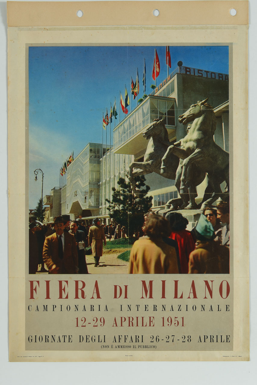 veduta dei padiglioni della fiera di Milano (manifesto) - ambito italiano (sec. XX)