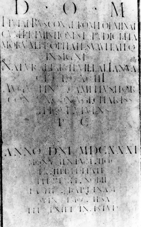 lapide tombale - ambito romano (prima metà sec. XVII)