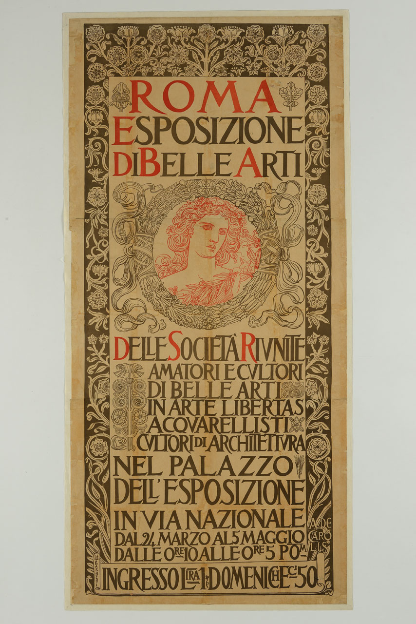 ritratto femminile (manifesto, stampa composita) - ambito italiano (sec. XIX)