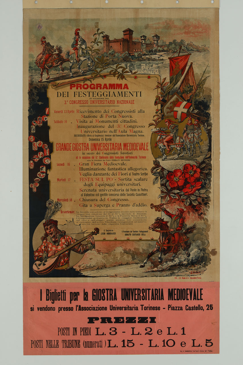 cavalieri e menestrelli (manifesto, stampa composita) di D'Isola V - ambito italiano (sec. XX)