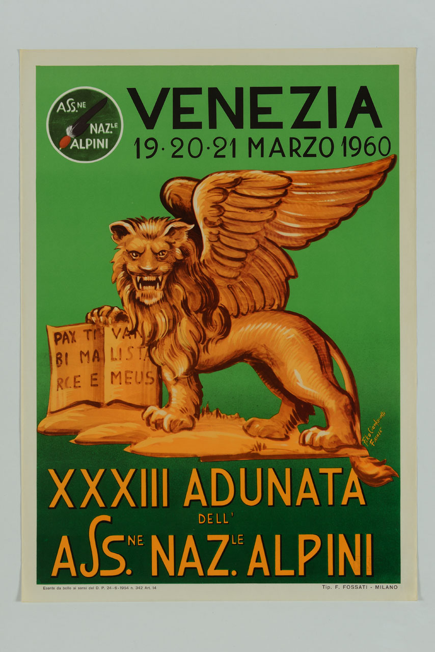leone di San Marco (locandina) di Cianfanelli Folco (sec. XX)