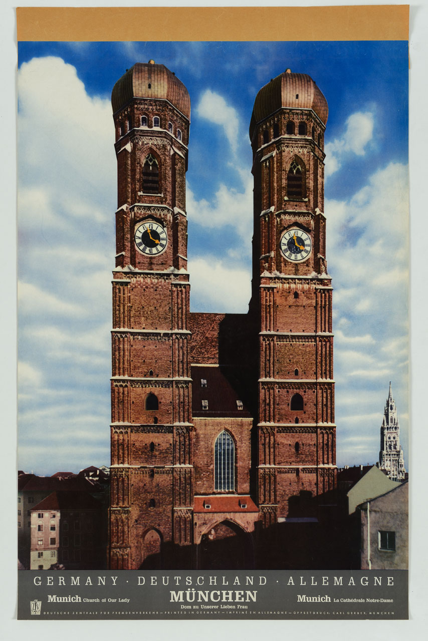 facciata della Frauenkirche di Monaco di Baviera (locandina) - ambito tedesco (sec. XX)