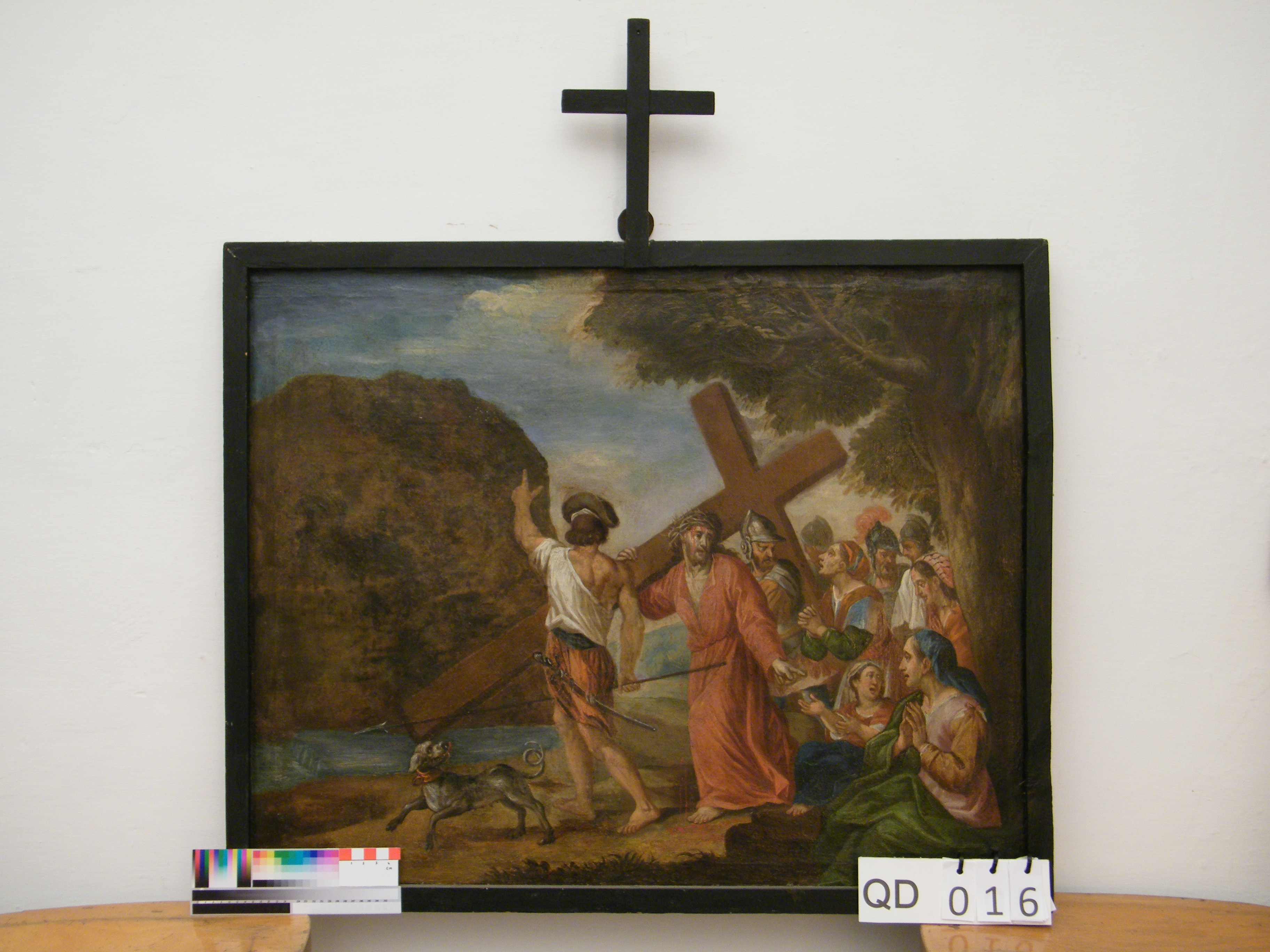 stazione VIII: Gesù consola le donne di Gerusalemme (stazione della Via Crucis, ciclo) di Ricci Natale (attribuito) (sec. XVIII)