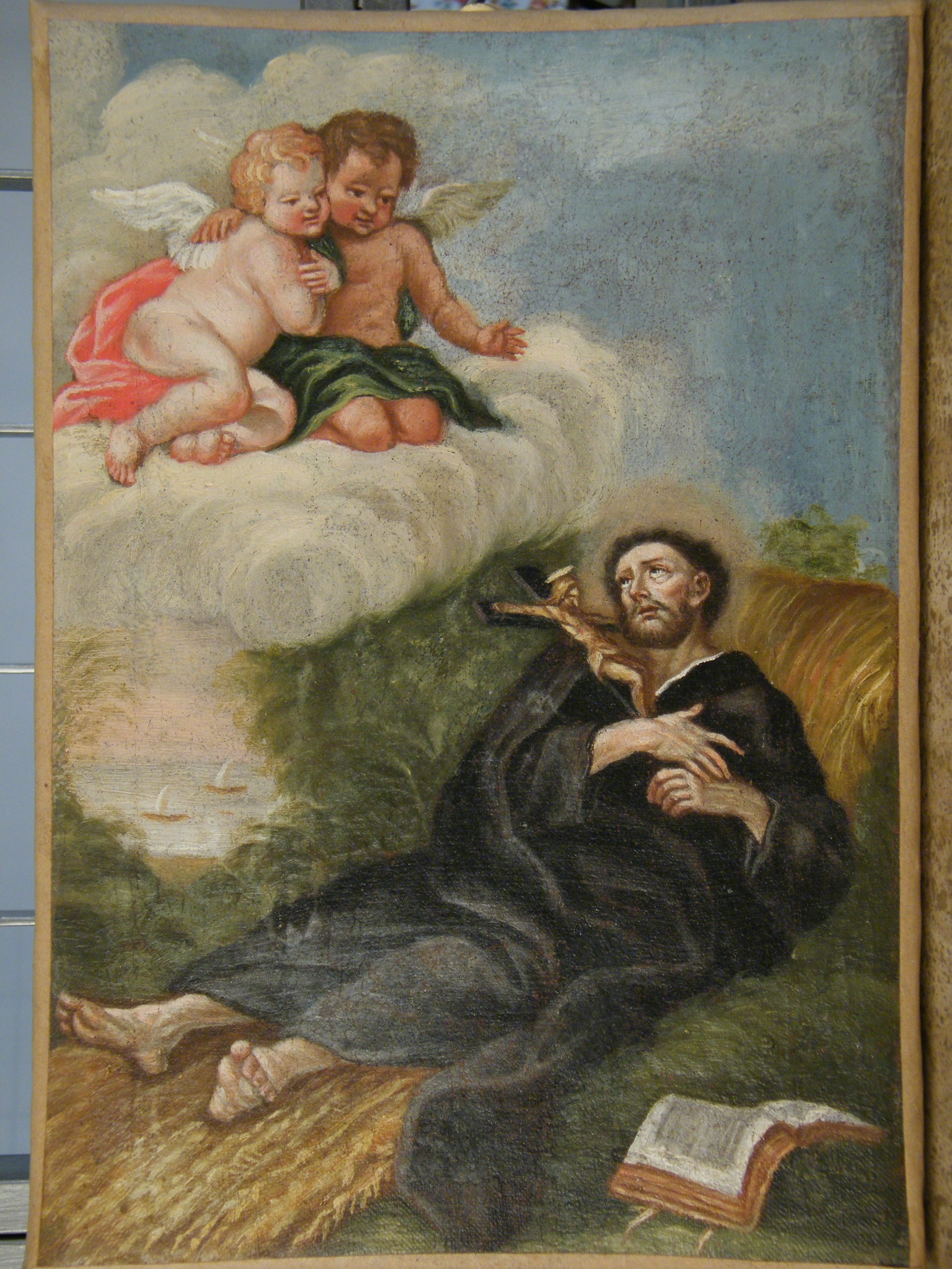 morte di San Francesco Saverio (dipinto, pendant) - ambito marchigiano (metà sec. XVIII)