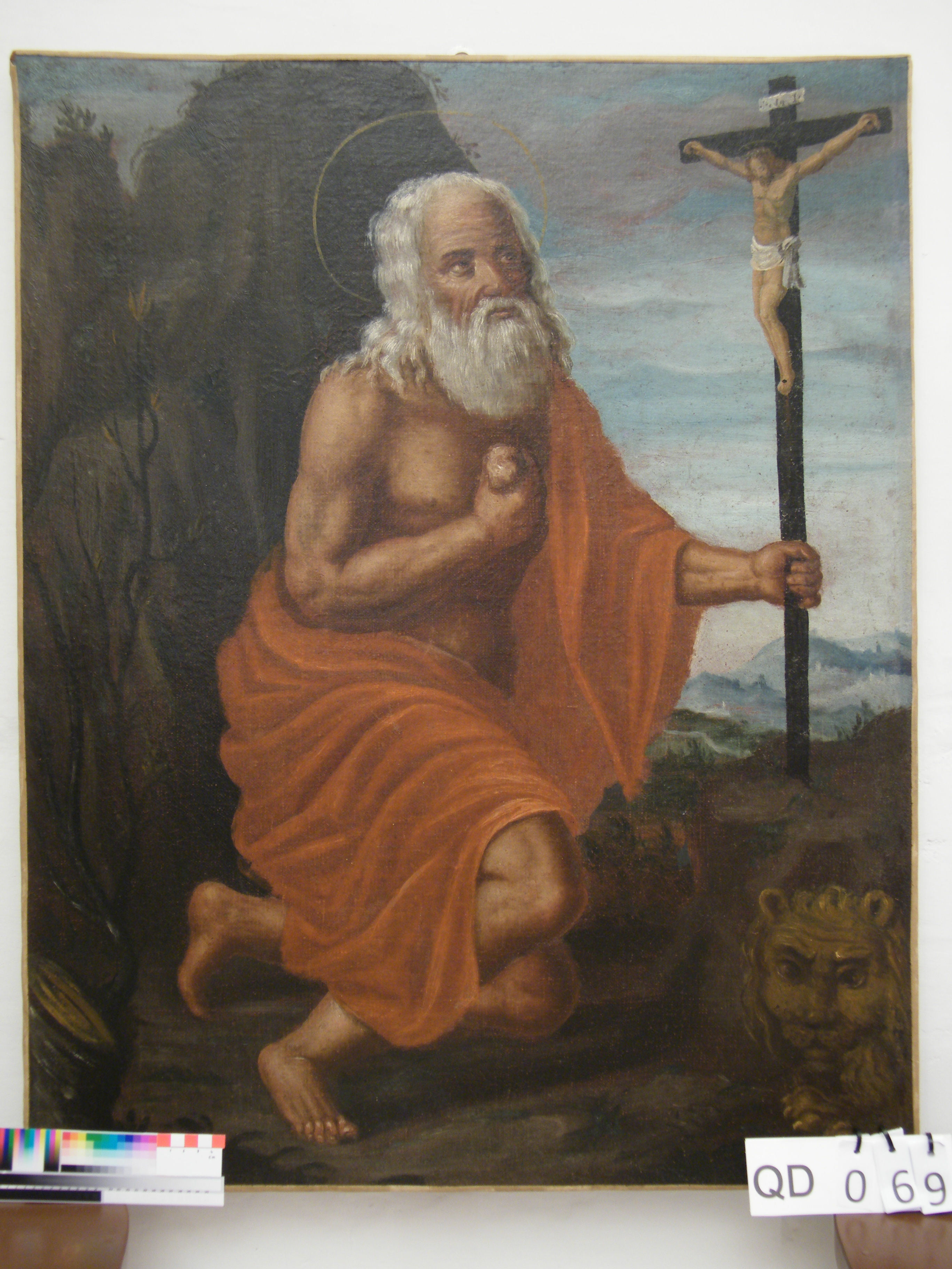 San Girolamo penitente nel deserto (dipinto) - ambito marchigiano (ultimo quarto sec. XVI)