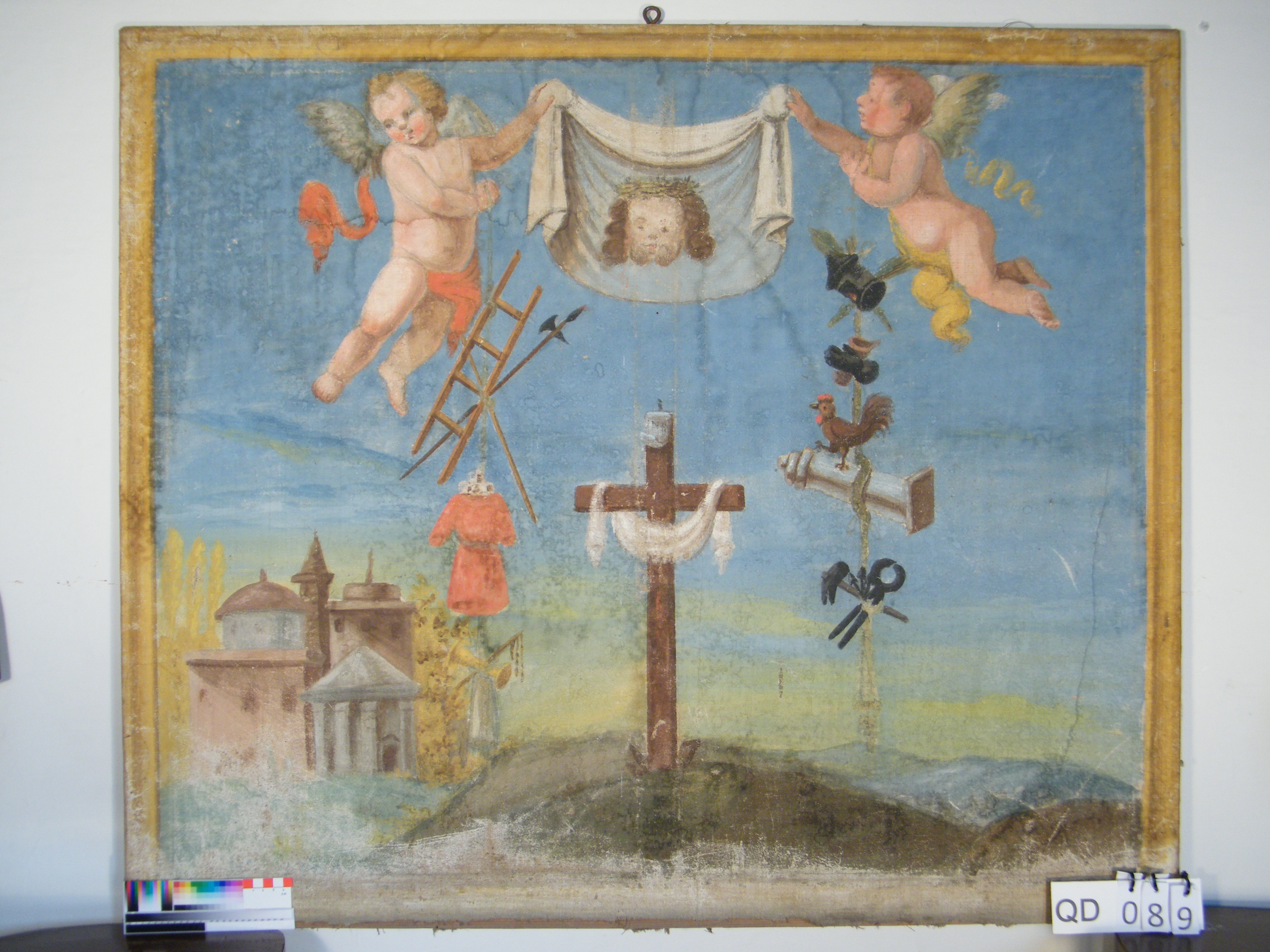 angioletti con simboli della Passione (paliotto) - ambito marchigiano (metà sec. XX)