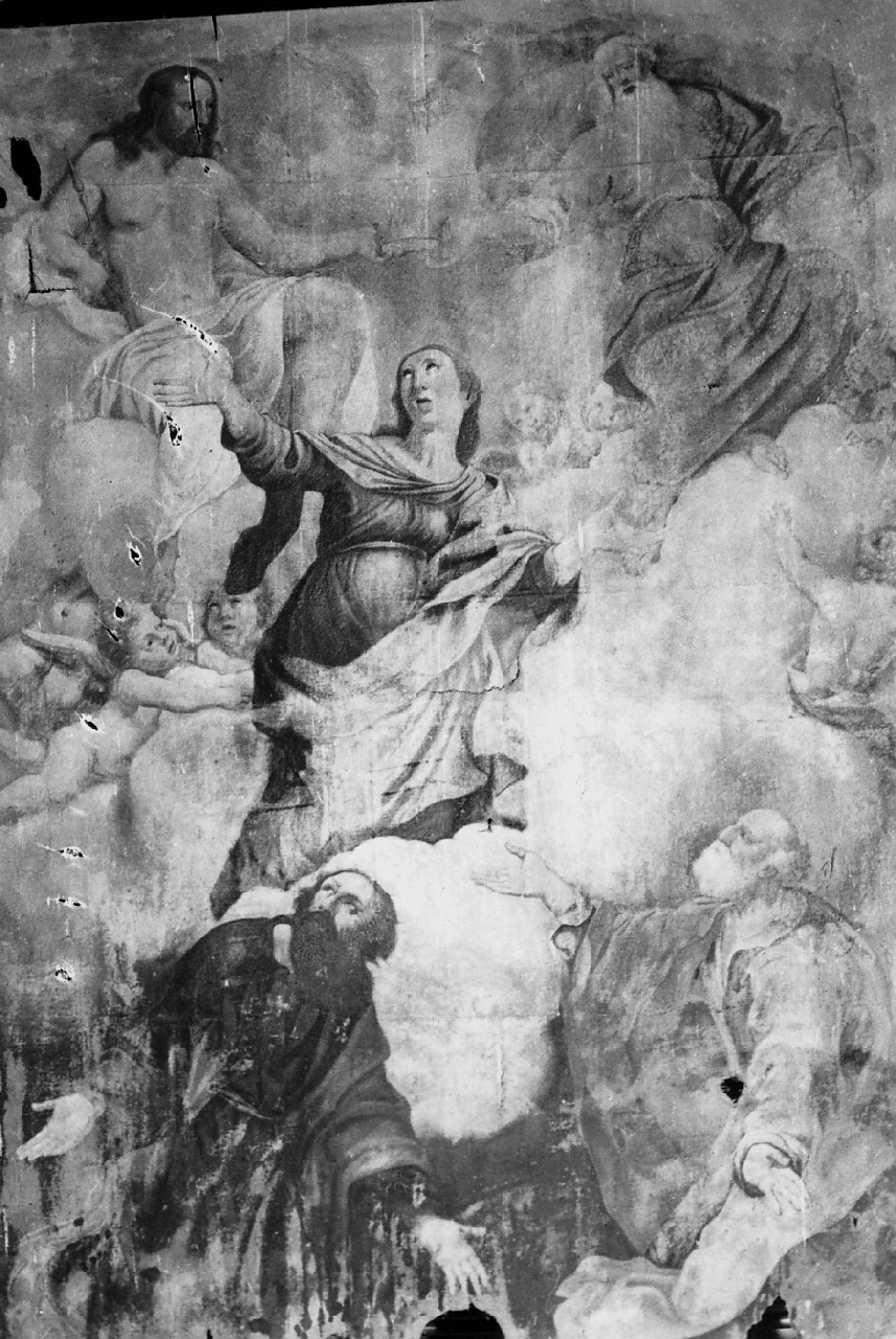 incoronazione di Maria Vergine (dipinto, opera isolata) di Santoro Giovanni Battista (attribuito) (sec. XIX)