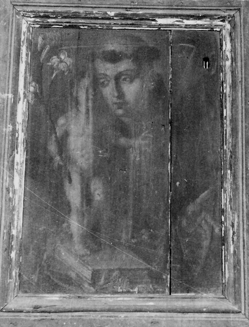 Sant'Antonio da Padova con il bambino (dipinto) - ambito calabrese (fine/ inizio secc. XVIII/ XIX)