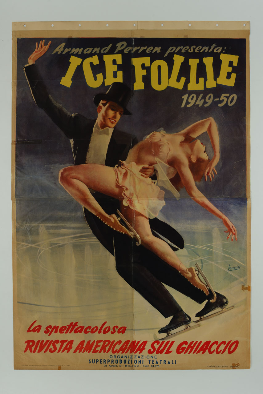 coppia di danzatori su ghiaccio (manifesto) di Boccasile Gino (sec. XX)