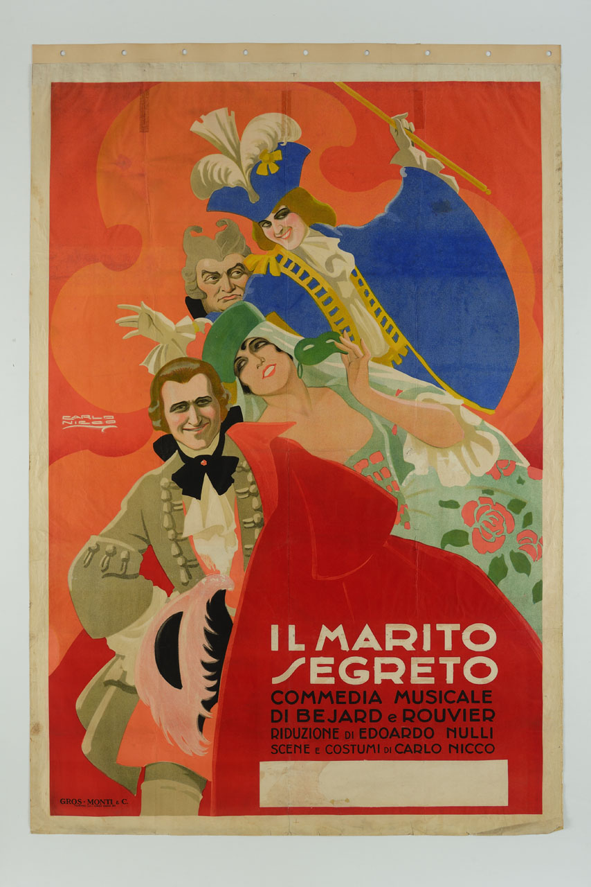 attori in costume (manifesto) di Nicco Carlo Emilio (sec. XX)