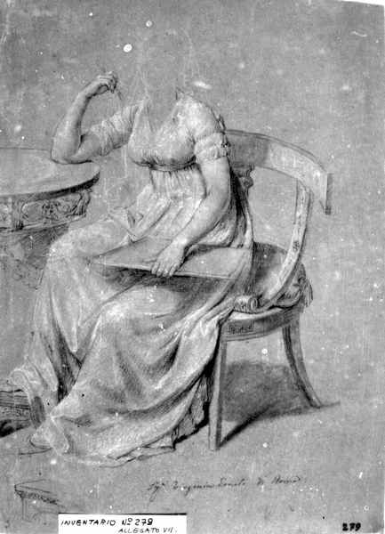 Sig. Virginia Emili di Roma, ritratto di donna (disegno) di Nocchi Pietro (inizio sec. XIX)