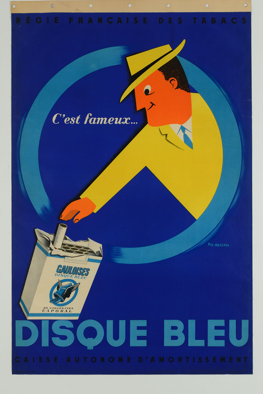 uomo allunga la mano verso un pacchetto di sigarette (manifesto) di Fix-Masseau - ambito francese (sec. XX)