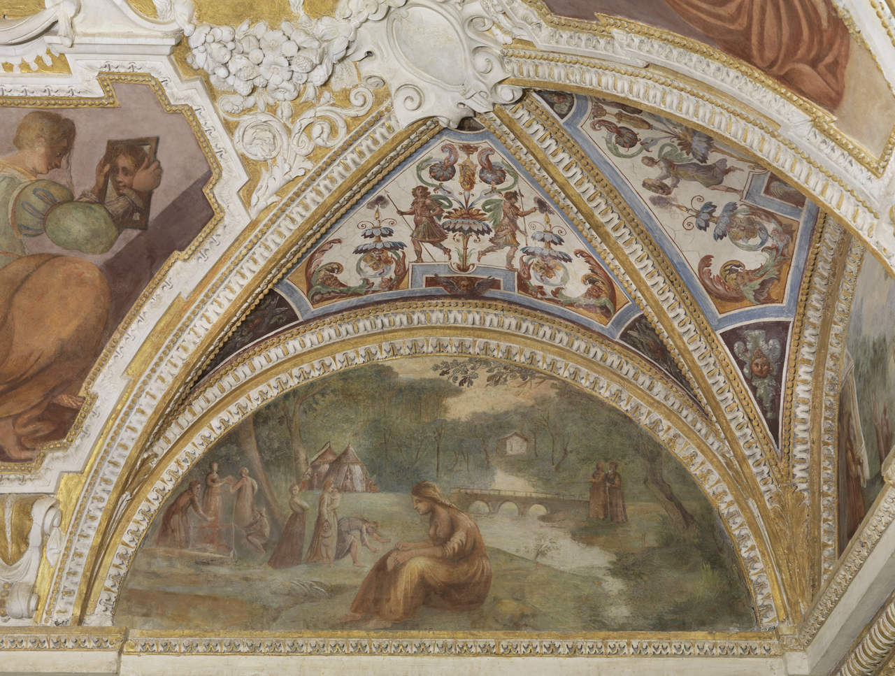 scena biblica/ scena pastorale (dipinto murale, elemento d'insieme) di Tassi Agostino (attribuito), Giuseppe Cesari, detto Cavalier d'Arpino (cerchia) (sec. XVII)