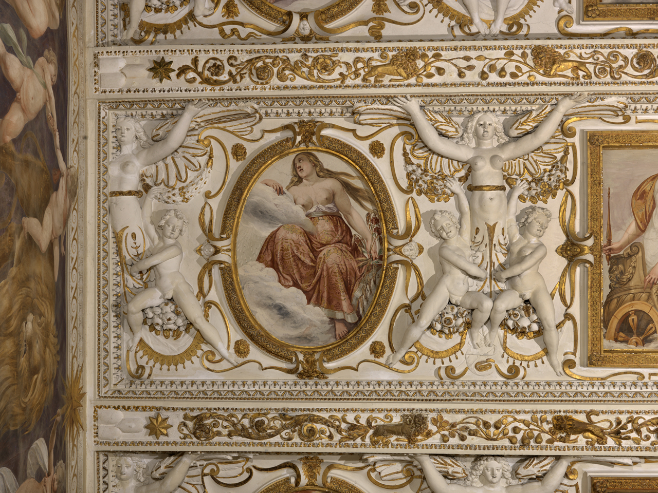 Ninfa della tempesta (dipinto murale, elemento d'insieme) di Cesari Giuseppe detto Cavalier d'Arpino (e aiuti), Bazzichelli Marcantonio (attribuito), Regnicolo Pasquale (attribuito) (sec. XVII)