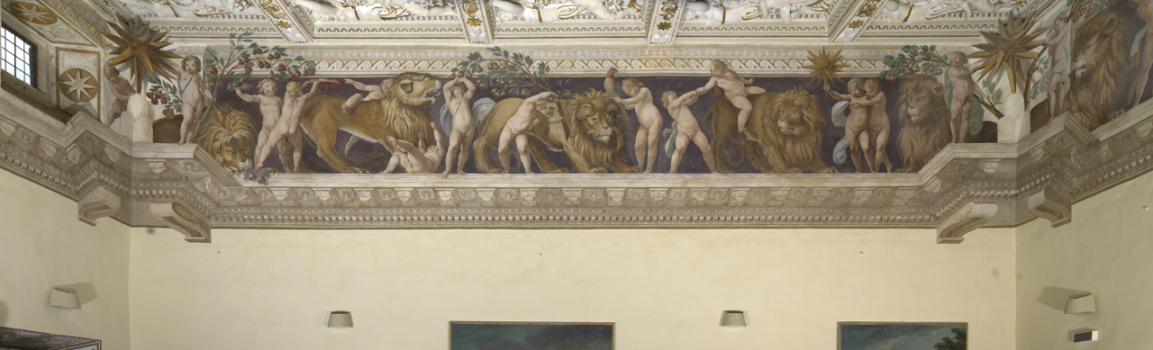 putti/ leoni (dipinto murale, elemento d'insieme) di Tassi Agostino (e aiuti), Cesari Giuseppe detto Cavalier d'Arpino (attribuito) (sec. XVII)