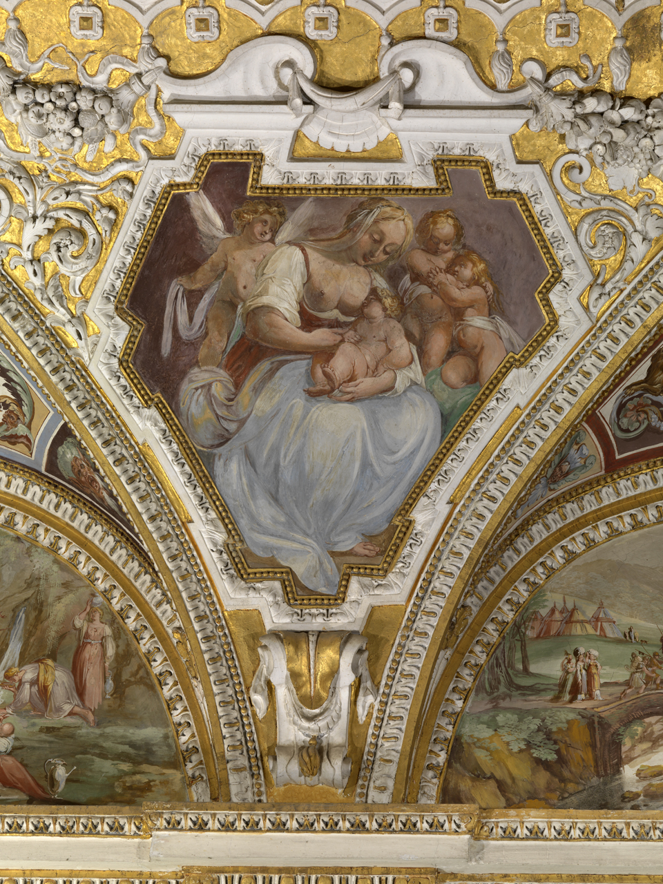 Carità romana (dipinto murale, elemento d'insieme) di Cesari Giuseppe detto Cavalier d'Arpino (e aiuti) (sec. XVII)