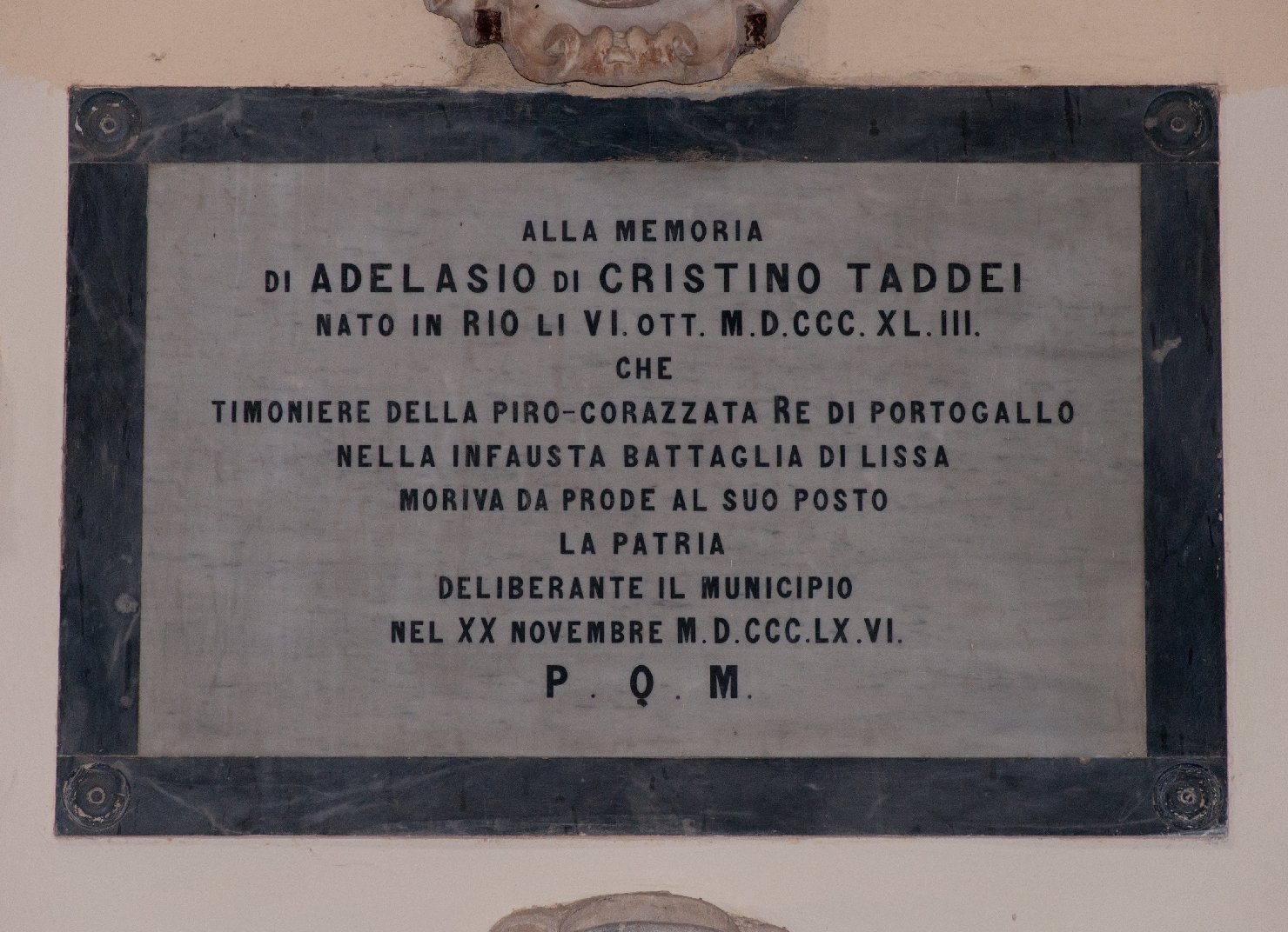 lapide commemorativa - ambito italiano (sec. XIX)